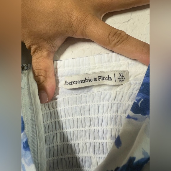 Abercrombie & Fitch Cinch Front Poplin Mini Dress Sz XL - Picture 7 of 8